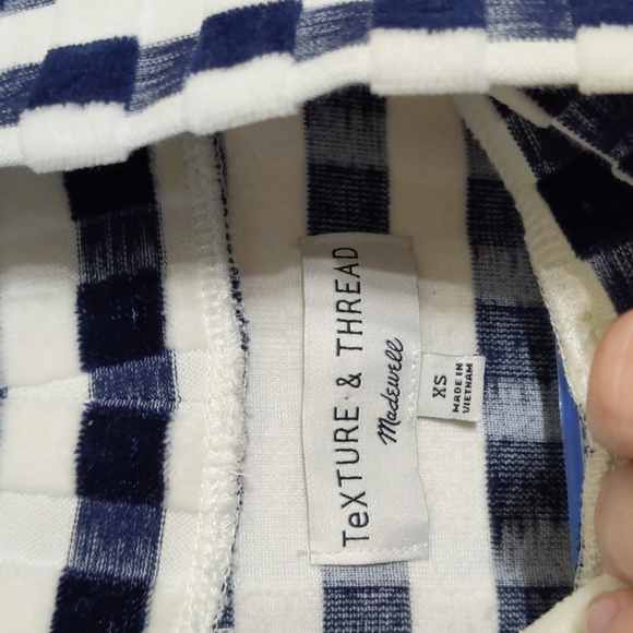 Texture & Thread Madewell navy and cream mock neck sweater XS - Picture 3 of 6